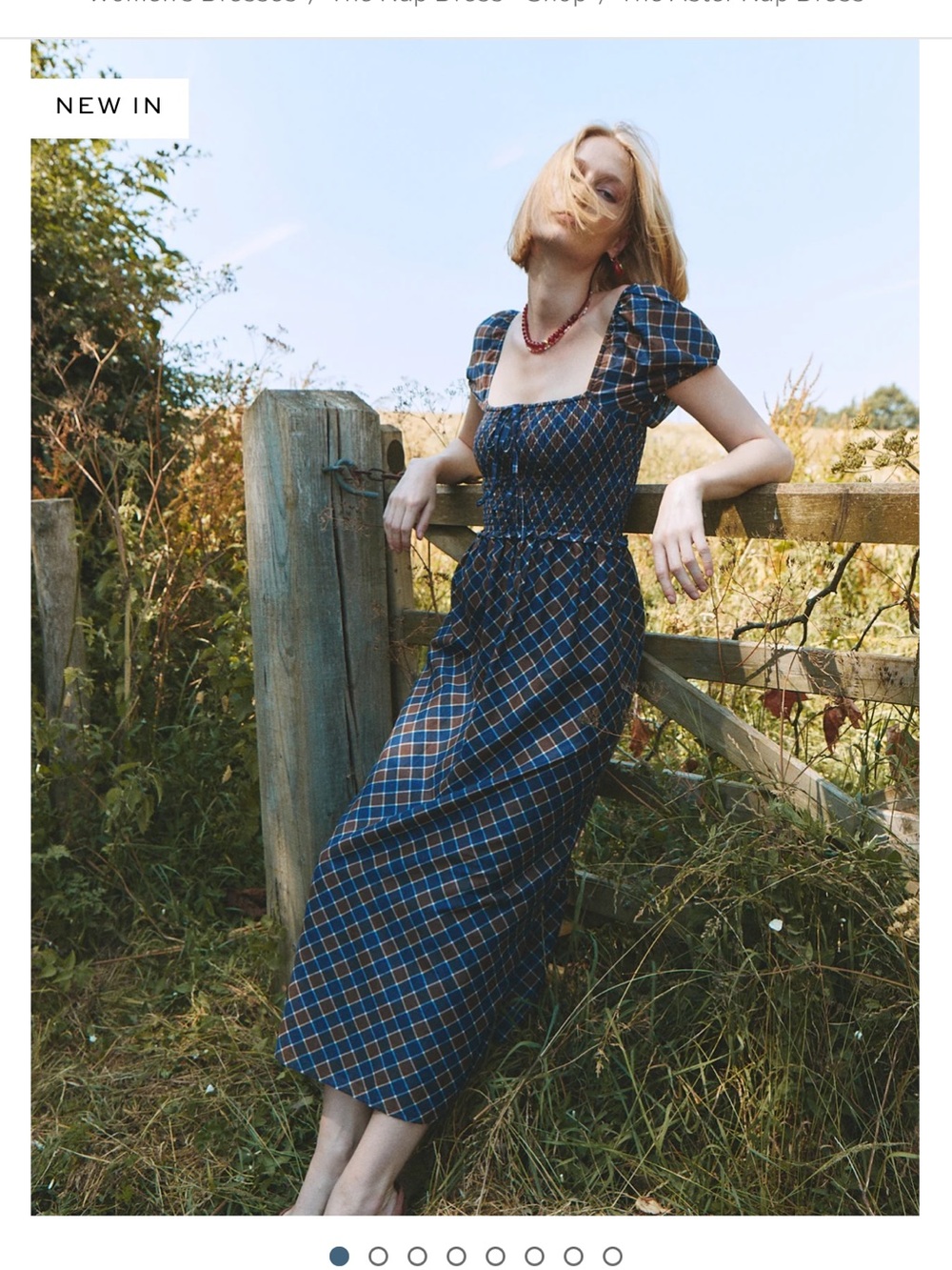 Hill House The Aster Dress Blue Plaid Smocked Maxi